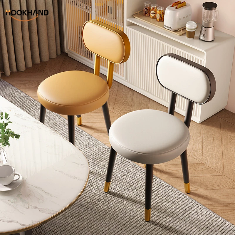成人靠背餐椅家用餐桌椅子女生卧室化妆凳轻奢梳妆凳软包化妆椅
