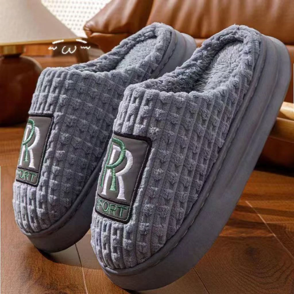 新款2025棉拖鞋男女冬季加绒家用厚底防滑棉鞋居家居外穿情侣保暖