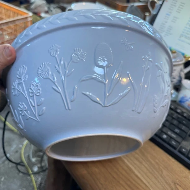 外贸尾单蓝色烘焙碗30厘米，直径微瑕