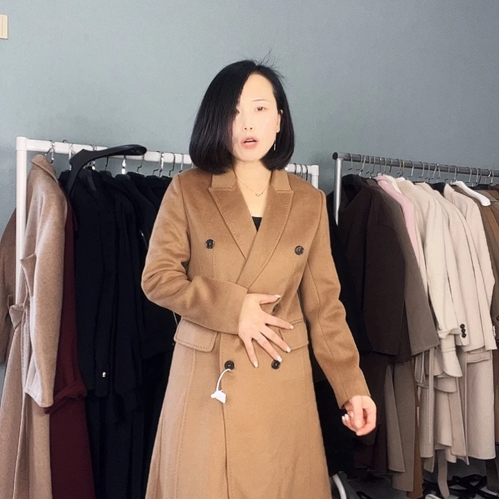 双面呢大衣驼色S码