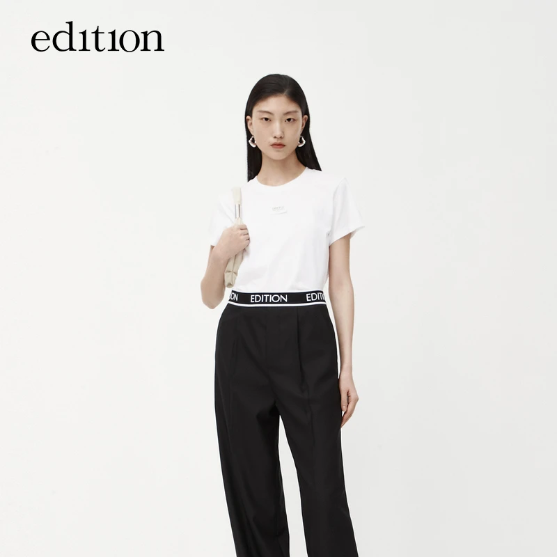 【赵老板专属】edition休闲织唛装饰正肩短袖T恤上衣#EBC3TEEK01