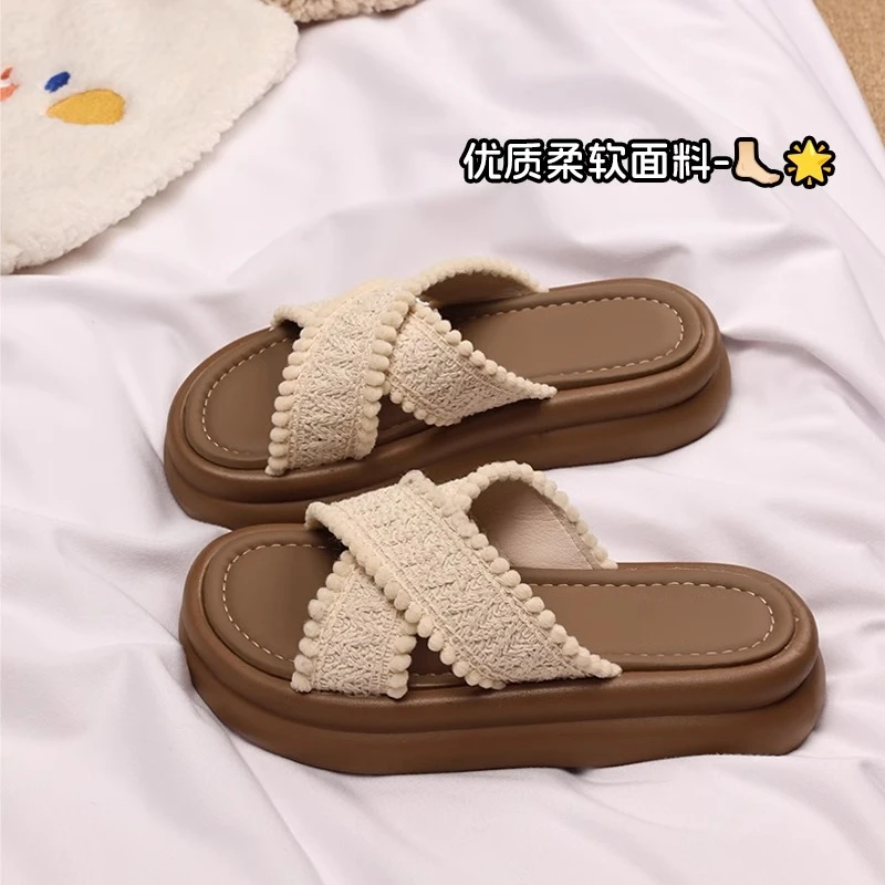 4.0CM厚底增高拖鞋女外穿夏季新款度假风ins潮防滑透气沙滩凉拖鞋