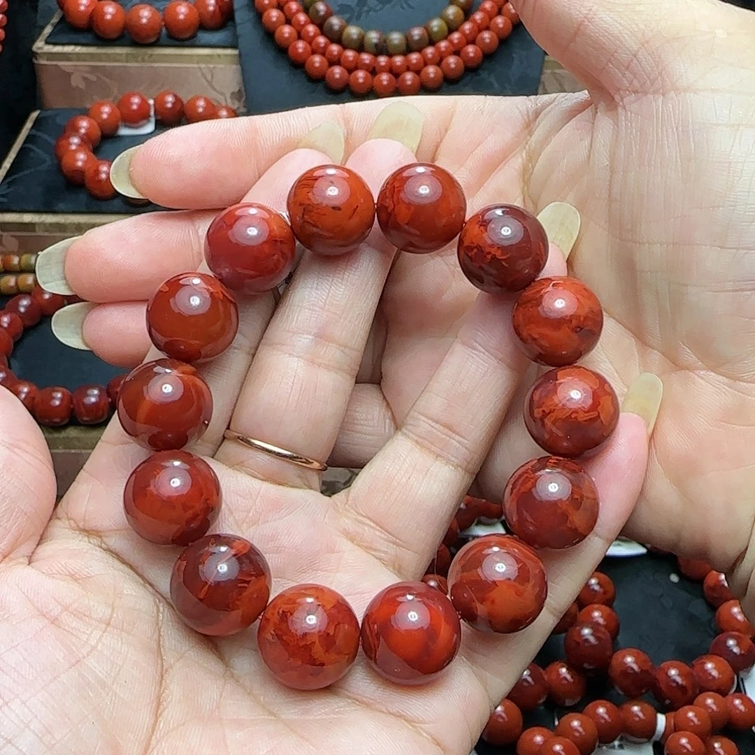 恢***中南红玛瑙未镶嵌手串