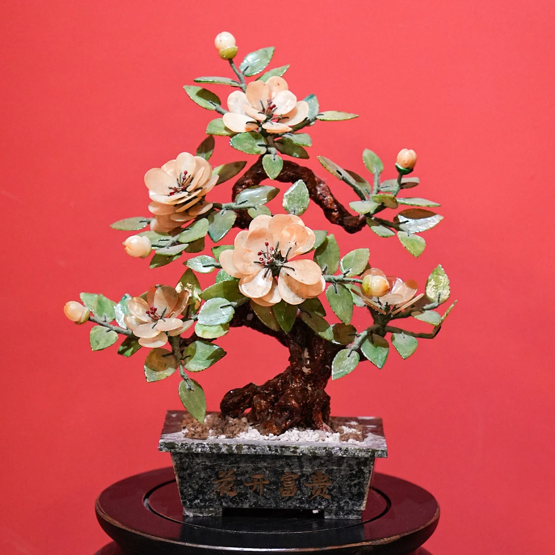 【本尼家】Y10花开富贵盆景装饰摆件32*12*38cm