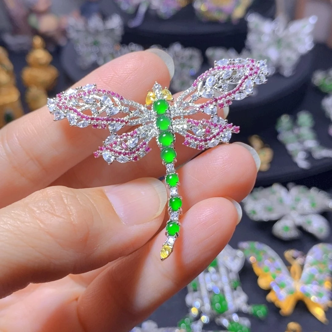 翡翠银S925镶嵌颈饰天然翡翠