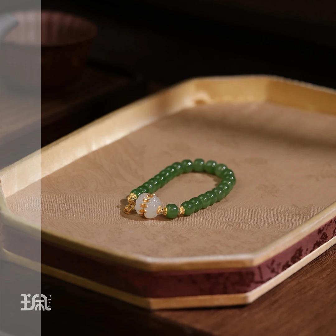 双莲舟|和田玉*手串*18K金镶嵌LYC25012410多样性发其一