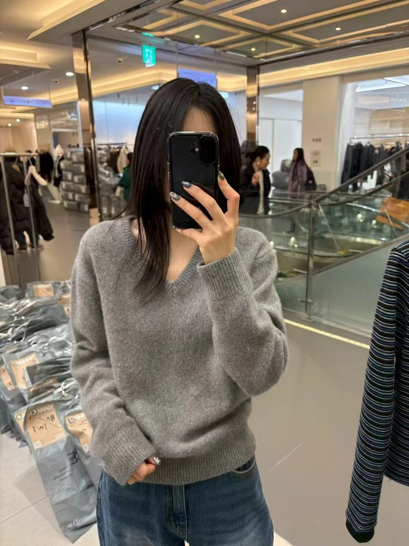 【小晴】东大门TG家秋冬款宽松气质慵懒风V领长袖针织衫 NO退NO换!!