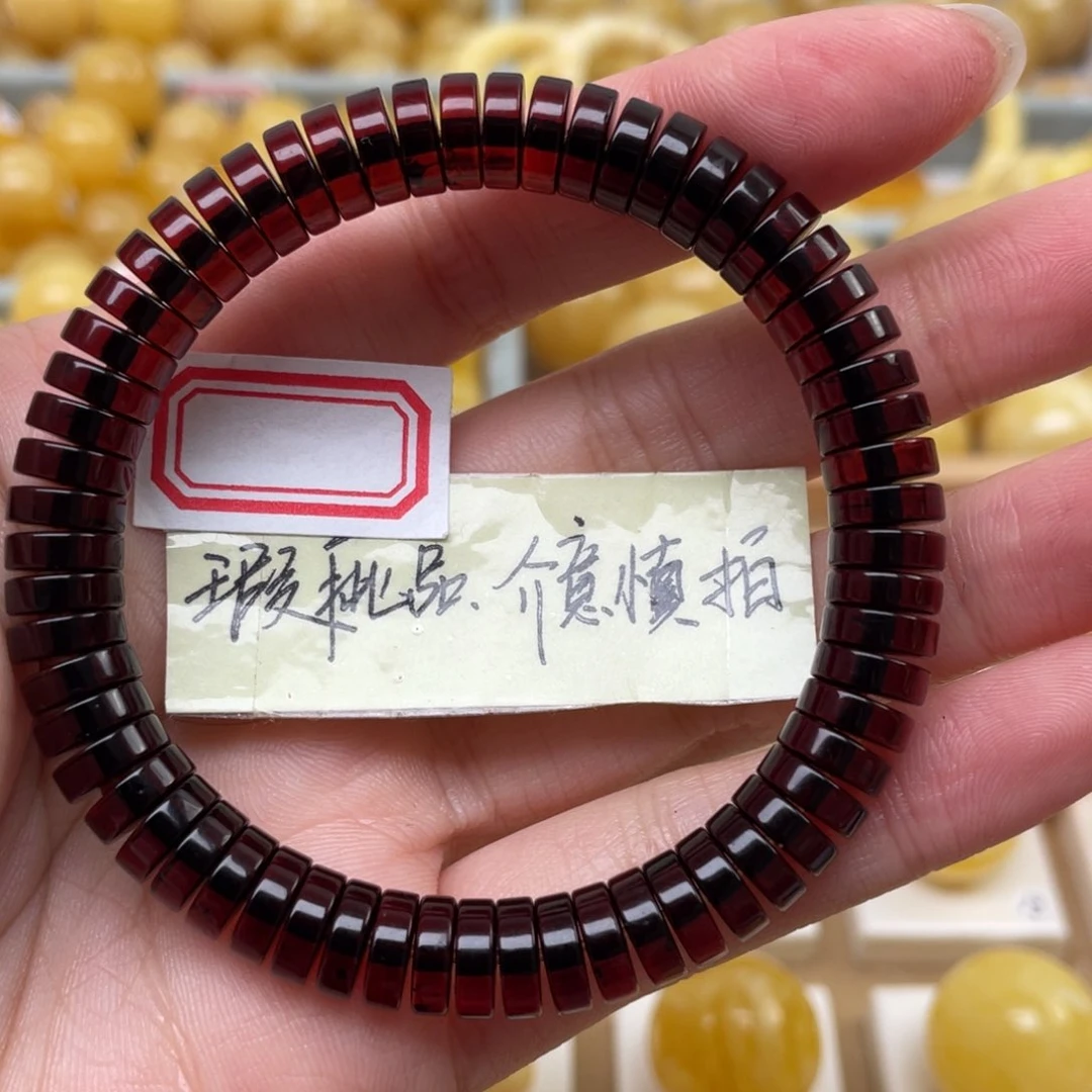 蜜蜡裸石未镶嵌血珀隔片手串8.2