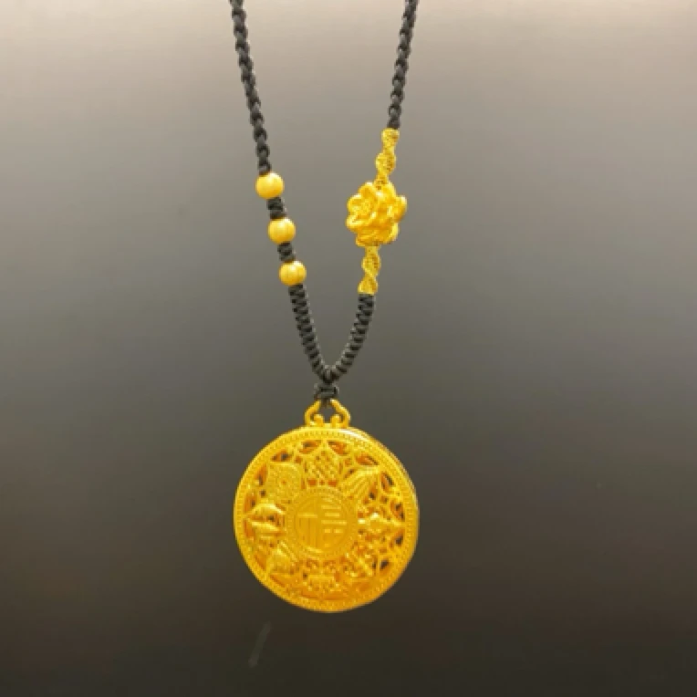 铜合金布艺吊坠 新中式国潮风 编织莲花手镯配大福盒项链百搭精美