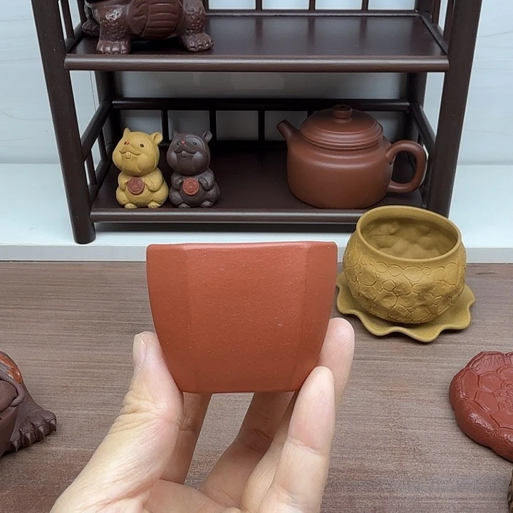 茶案紫砂一对四方杯