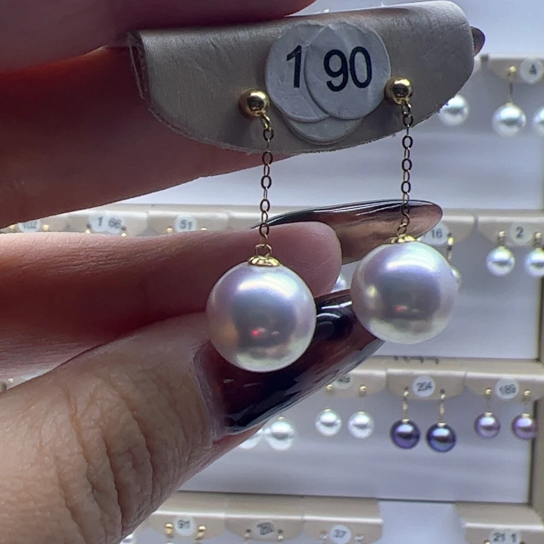 淡水珍珠耳饰18K金镶嵌