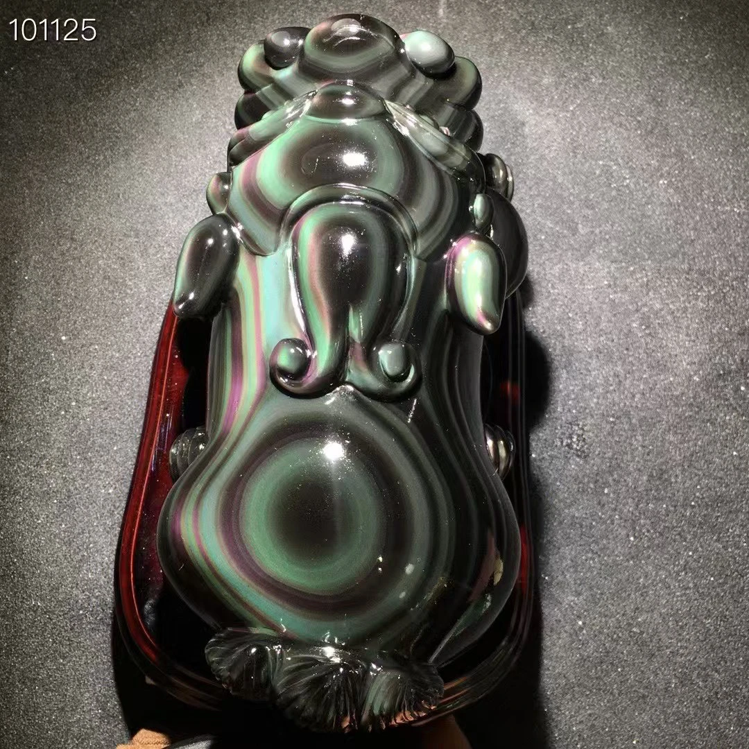 天然彩虹眼黑曜石貔貅摆件规格约180✖️110成130mm