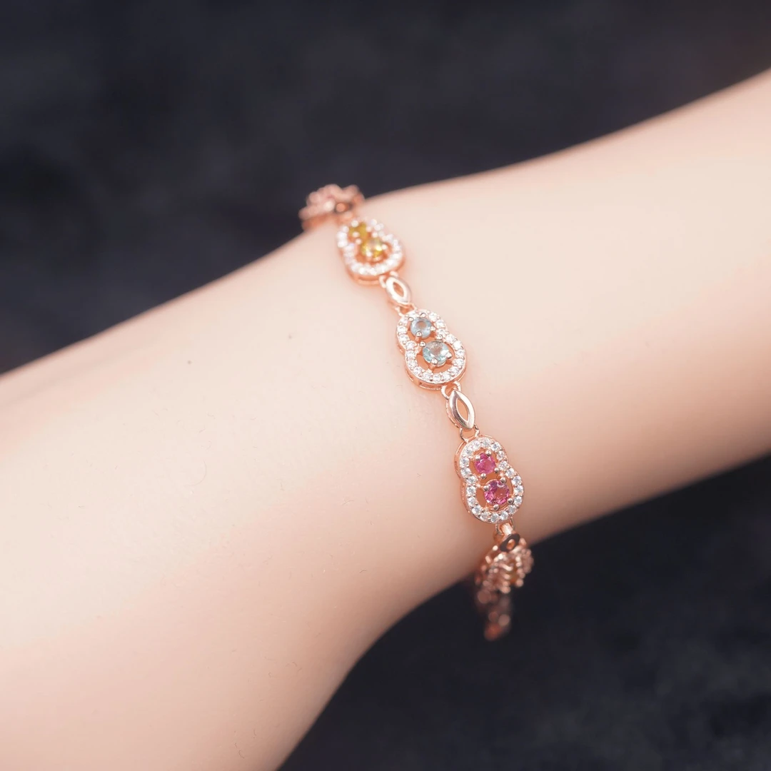 ZY-YGBXSL439-碧玺葫芦手链3mm