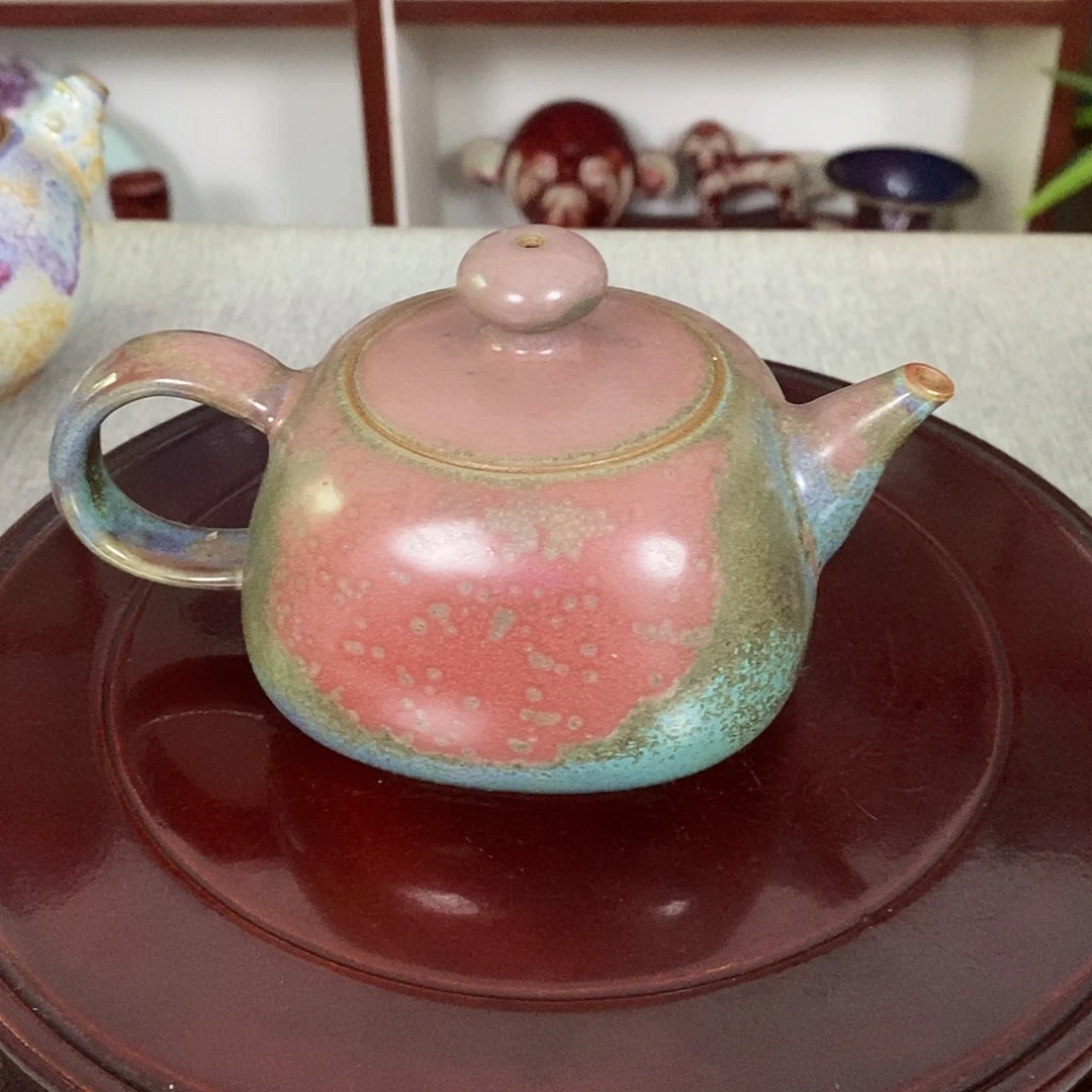 壶钧瓷茶壶高温窑变碳化炉钧