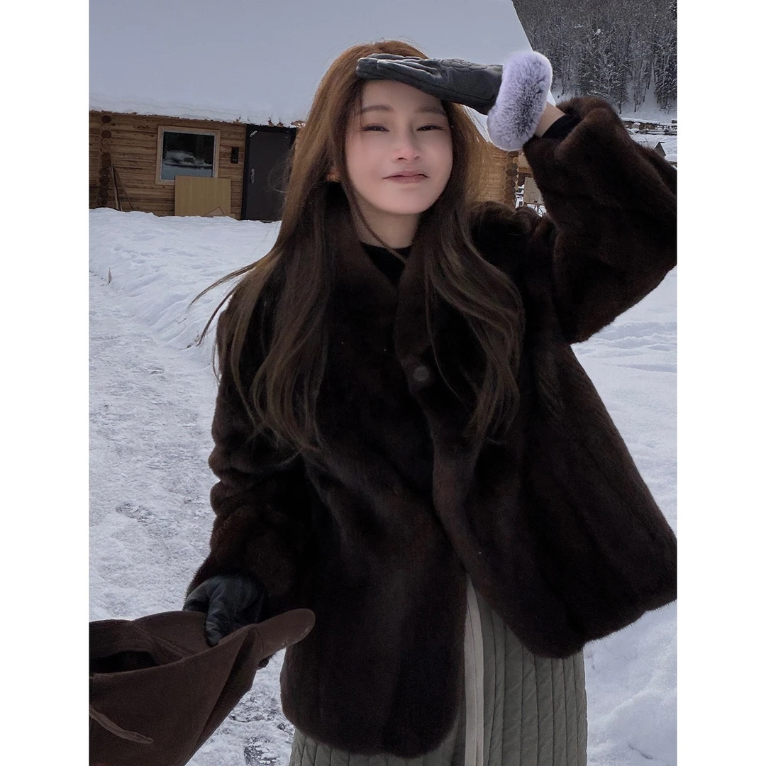 【CHUMINGMING】【棕茸】哥本哈根进口立领水貂BG2504