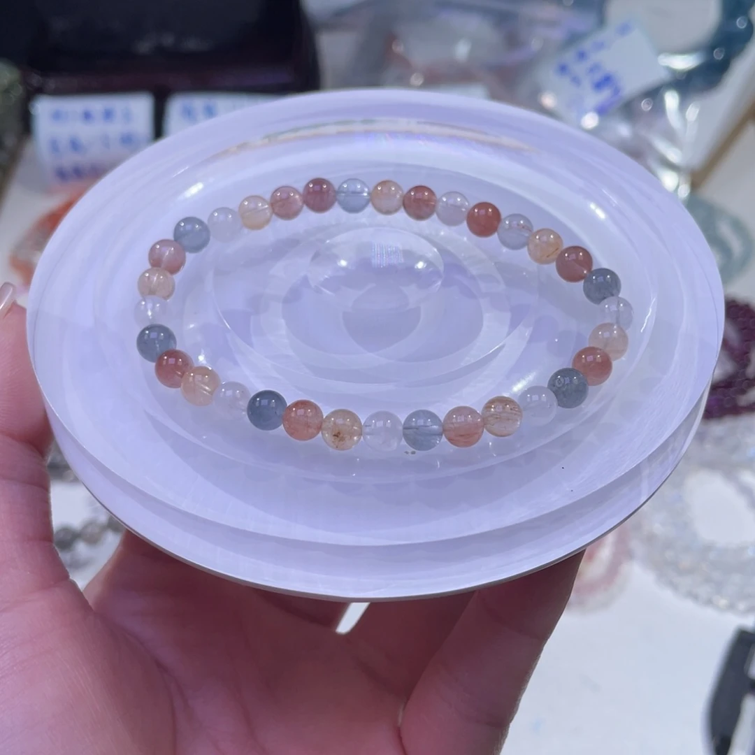 未镶嵌手链水晶彩兔毛水晶5+