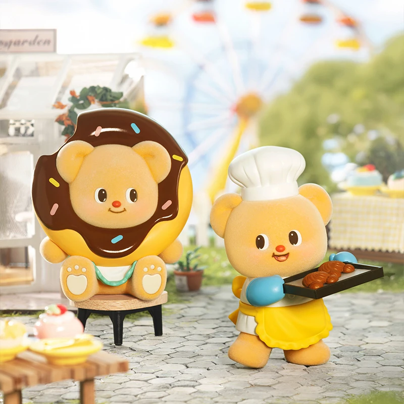 miniso名创黄油小熊营业日系列盲盒潮玩桌面摆件公仔生日礼物