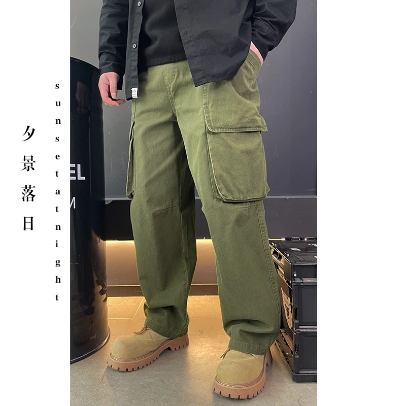 【cityboy】春季宽松上层大口袋百搭美式休闲工装长裤A0111