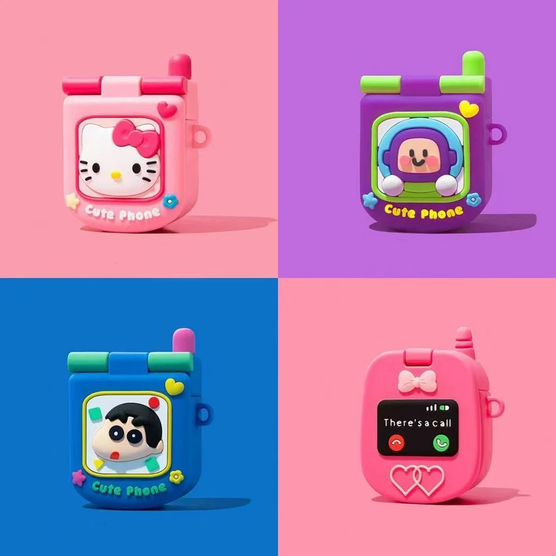 可爱翻盖大哥大适用Airpods4代耳机保护壳Airpods1/2/3代耳机防摔