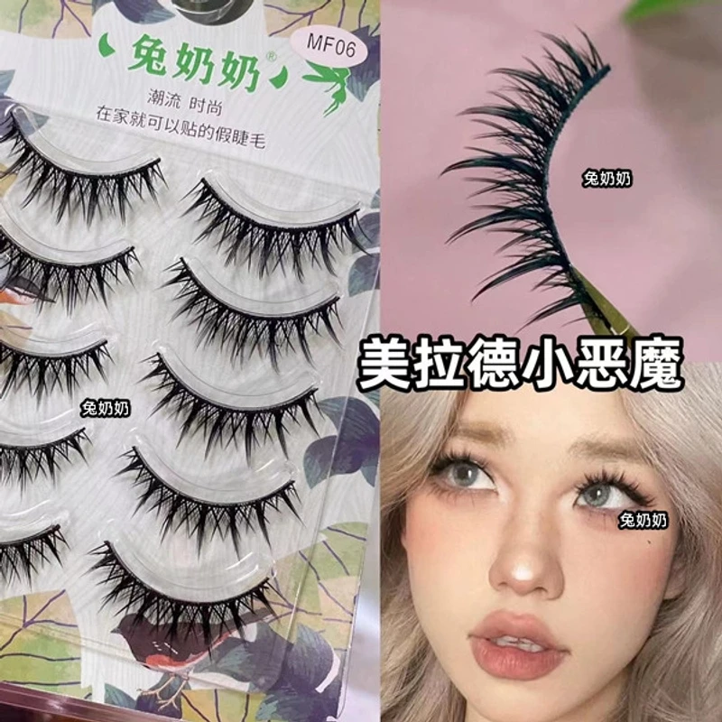 美拉德小恶魔!兔奶奶mf06硬梗撑双眼皮假睫毛浓密亚裔混血感黑梗