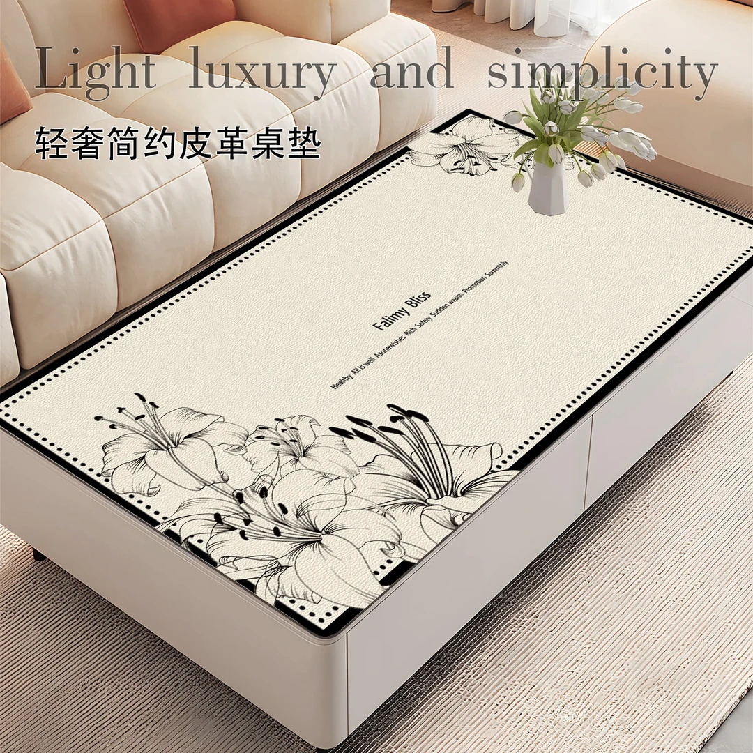 莱邦皮革桌垫电视柜垫茶几垫轻奢简约防水防油污耐高温定制尺寸