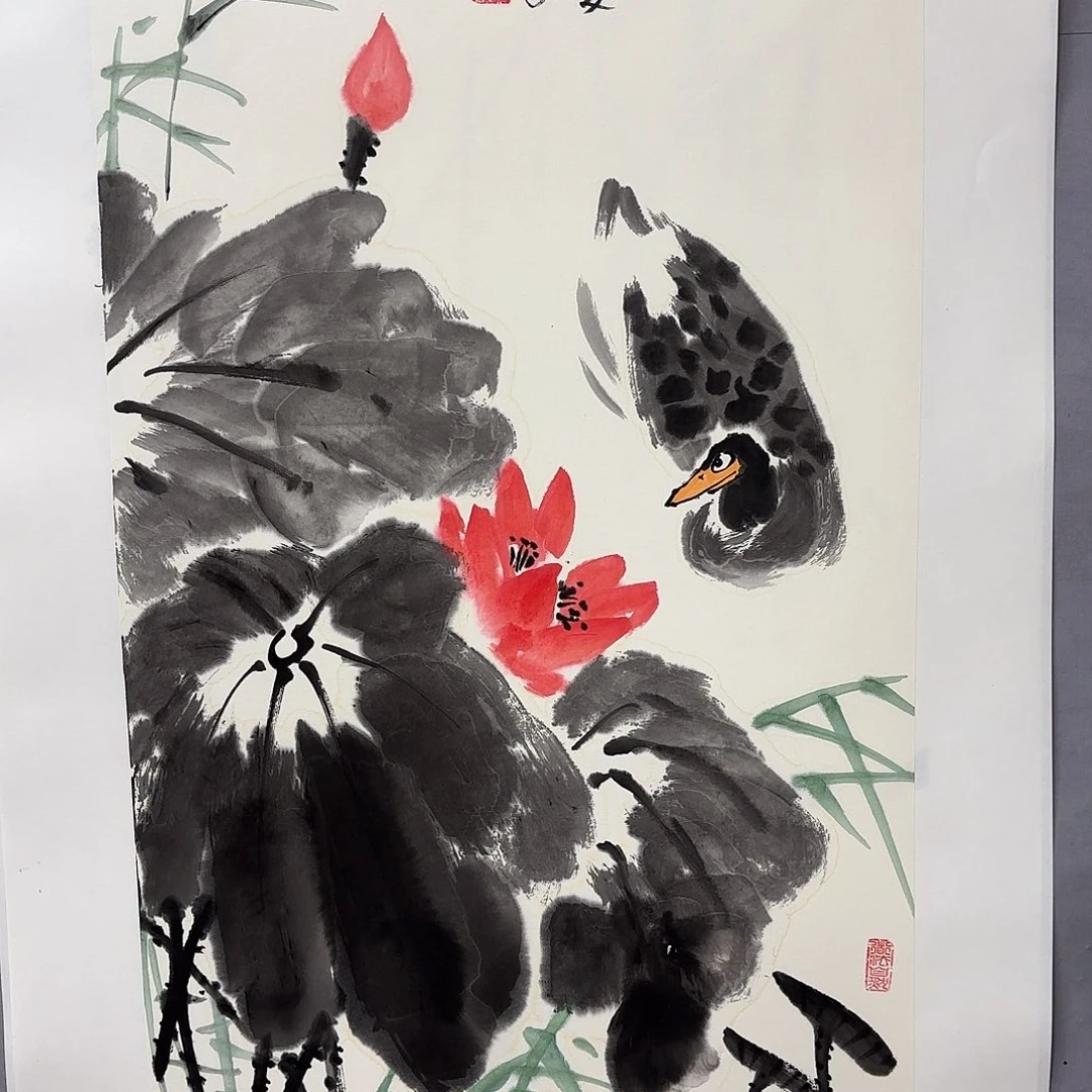 国画艺术家真人手绘
