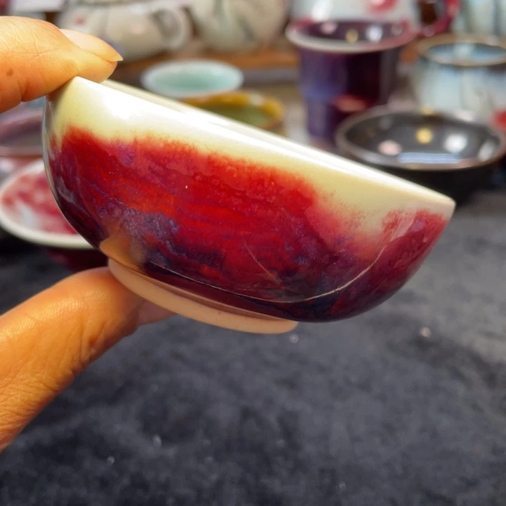 摆件玉石釉手工茶碗