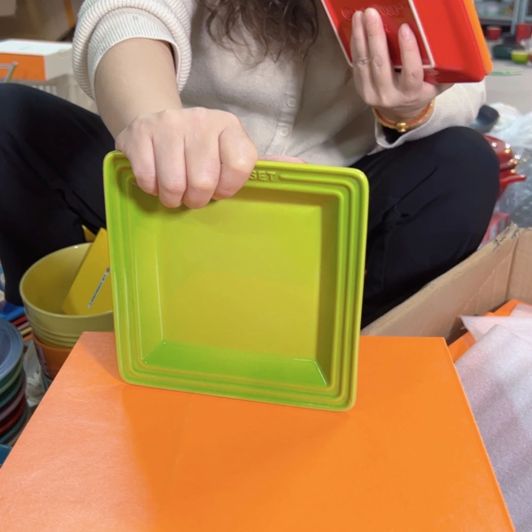 陶瓷果绿色小方盘