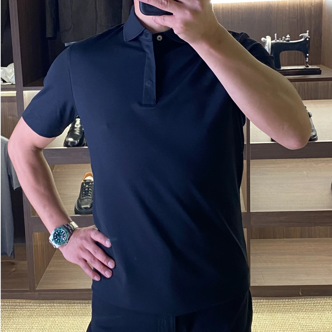 【暗二明一】杰家POLO 鼎级PIMA桑蚕丝双道车缝鼎奢挺阔商务翻领衫