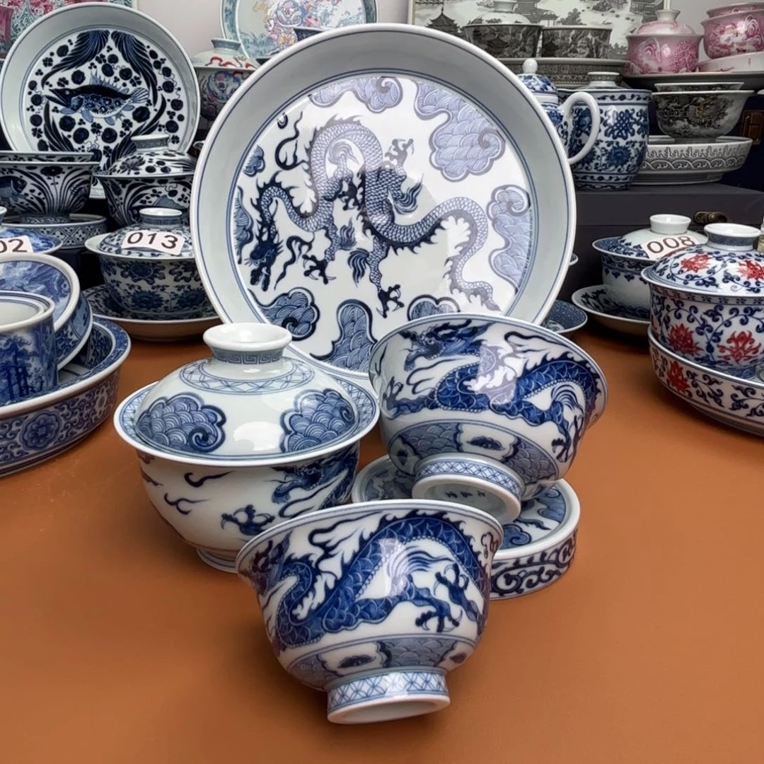 景德镇陶瓷五件套无礼盒