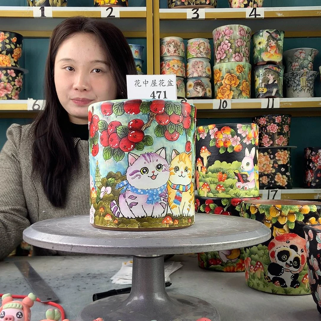 ****字陶景德镇手工花盆471