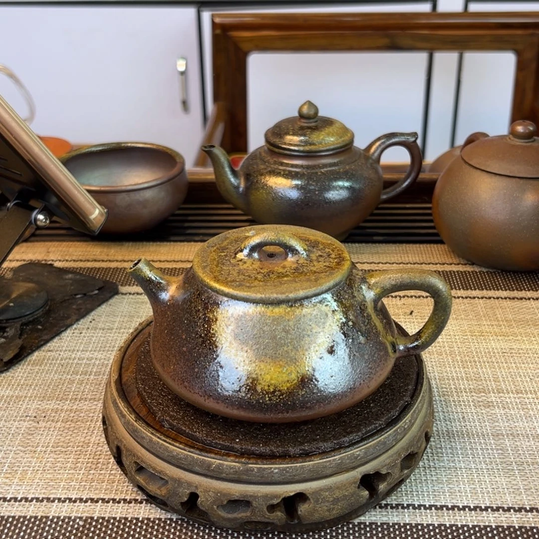 茶壶紫砂底槽清柴烧200cc