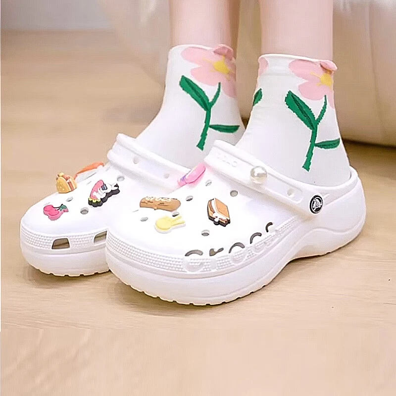 CROCS/卡骆驰男女云彩洞洞鞋夏季户外休闲时尚厚底一脚蹬沙滩鞋