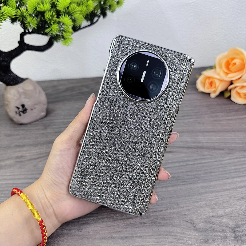 适用华为matex5手机壳新款电镀闪粉渐变x6中轴后壳奢华潮牌女