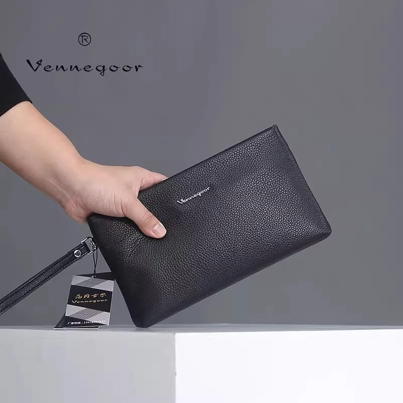 【直播间6号-1052】男士头层牛皮手拿包时尚真皮手包