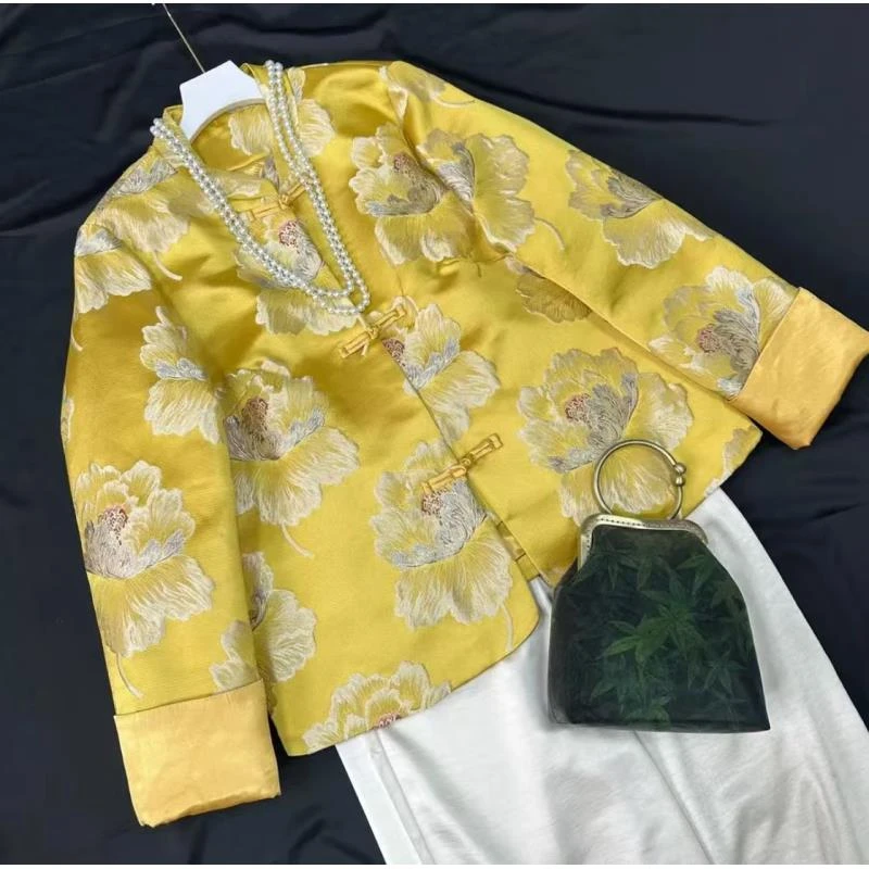 新款2上衣重磅设计师款加厚新中式国风外套2024D9987—小也