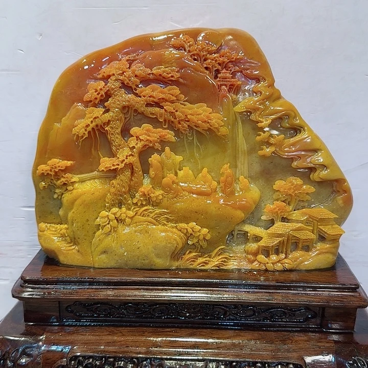 用***1寿山石昌化田黄摆件精品