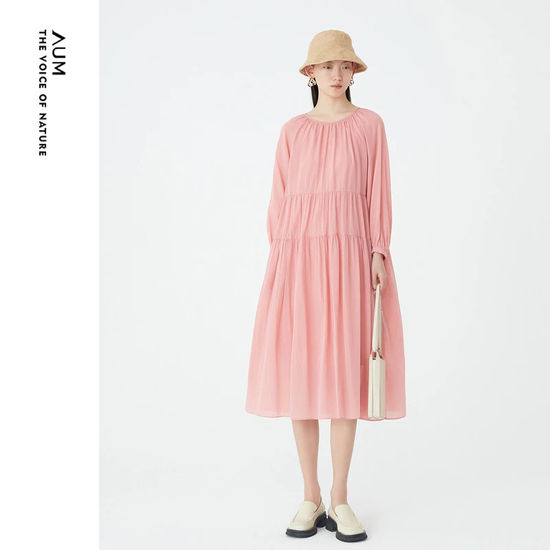 AUM/噢姆【fafa裙】流光风连衣裙【十里桃花】时尚宽松显瘦M1DE30656