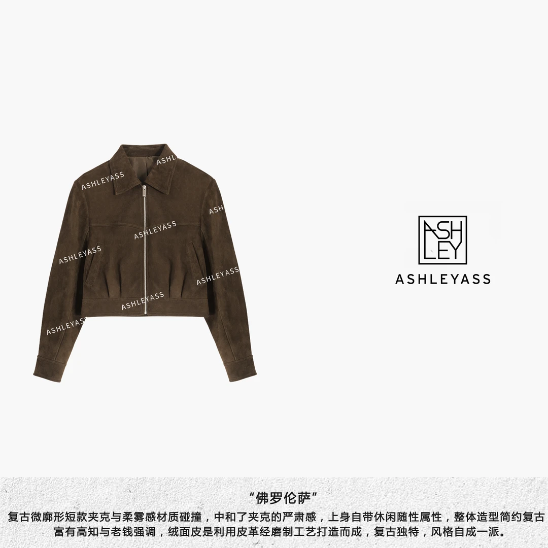 【ASHLEYASS】 “佛罗伦萨”翻领皮毛一体潮流简约长袖外套LSS241082S