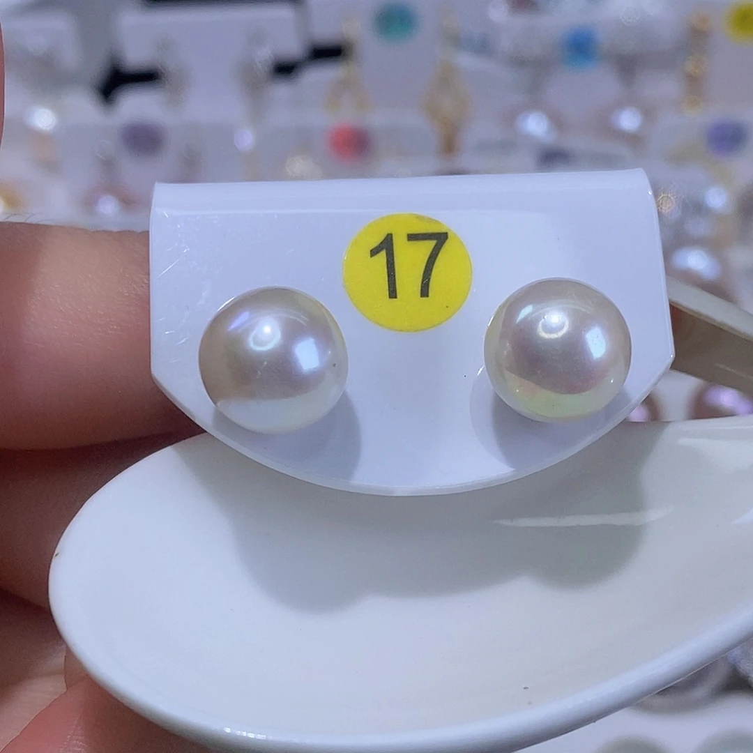 银S925镶嵌淡水珍珠耳饰