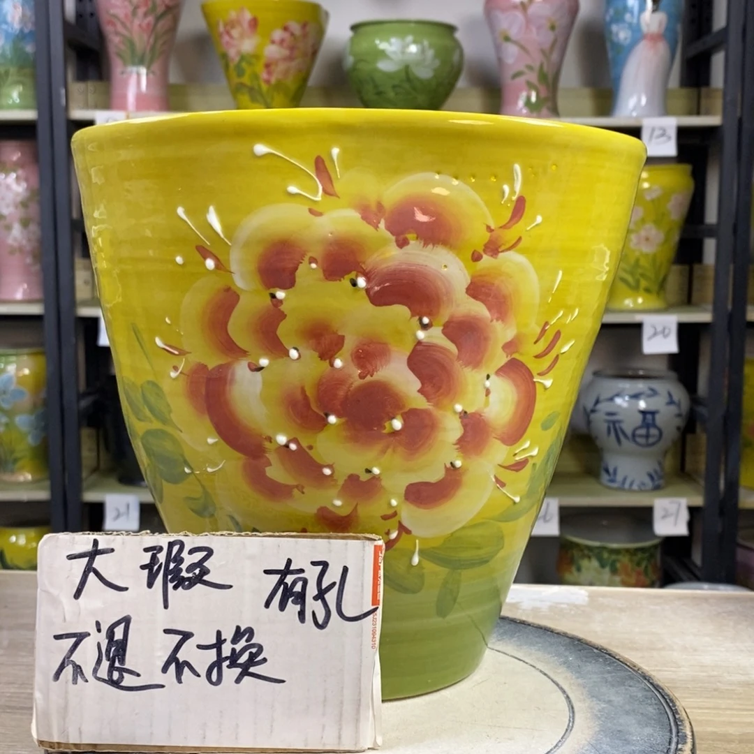 景德镇手工手绘陶瓷花盆