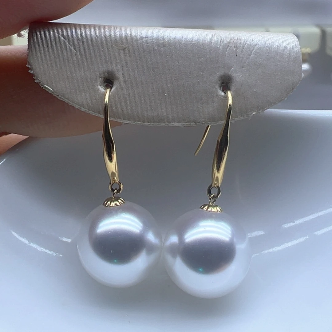 18K金镶嵌淡水珍珠耳饰