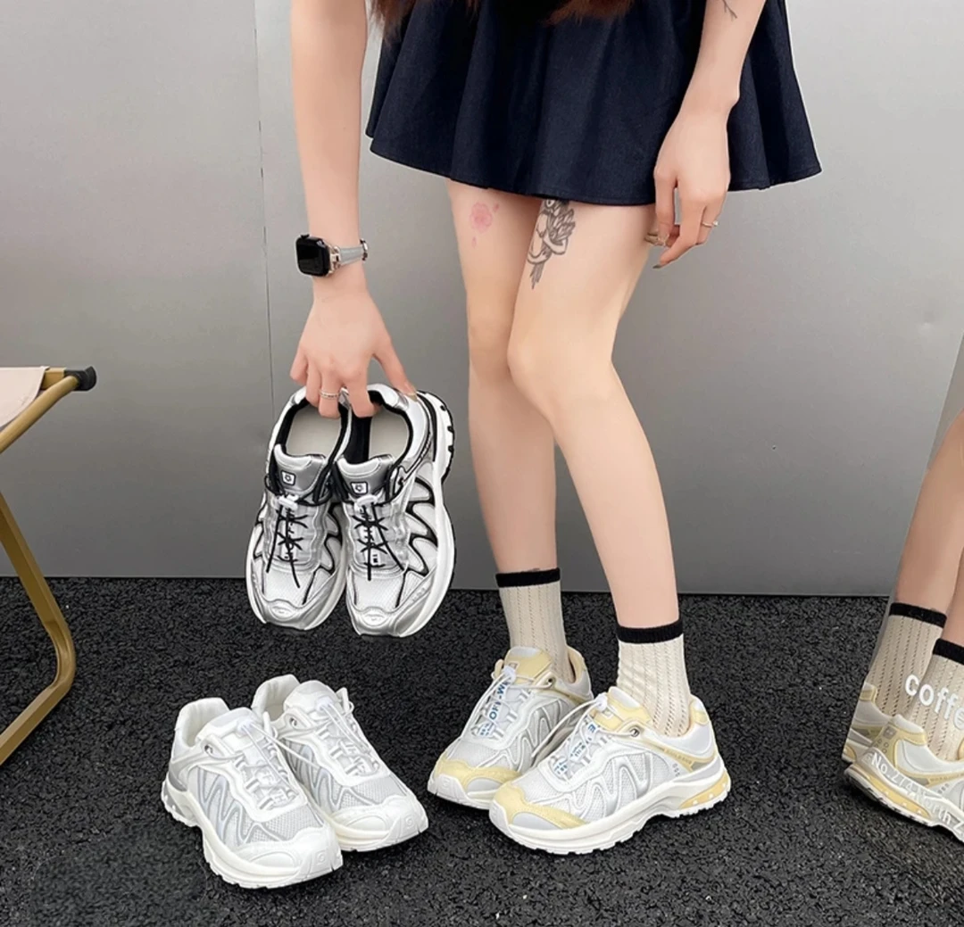 户外登山老爹鞋女2025夏新款软底阿甘鞋网面透气运动休闲鞋G111