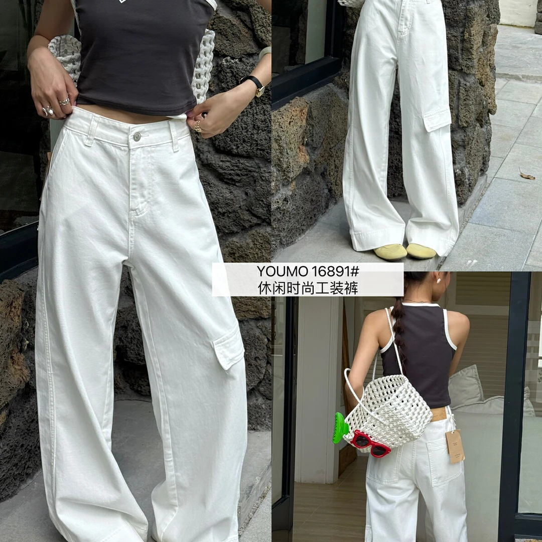 个性休闲百搭工装裤个性休闲宽松版型工装风牛仔裤  16891