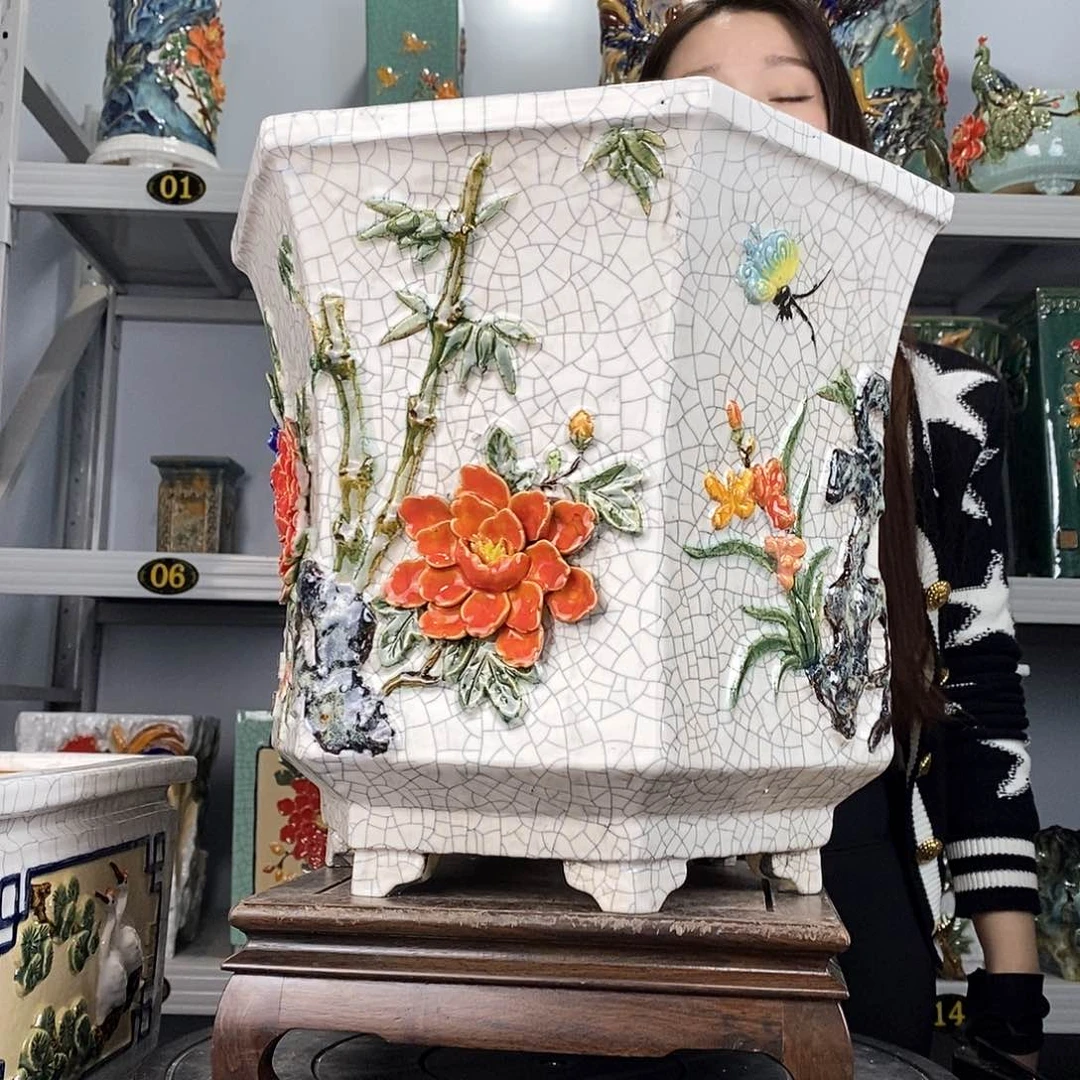 红陶帝*石湾盆石湾盆