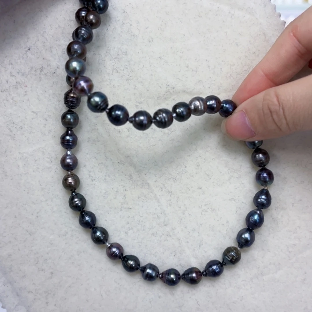 【闪购商品】海水珍珠颈饰未镶嵌福利7mm-8mm螺纹珠大溪地