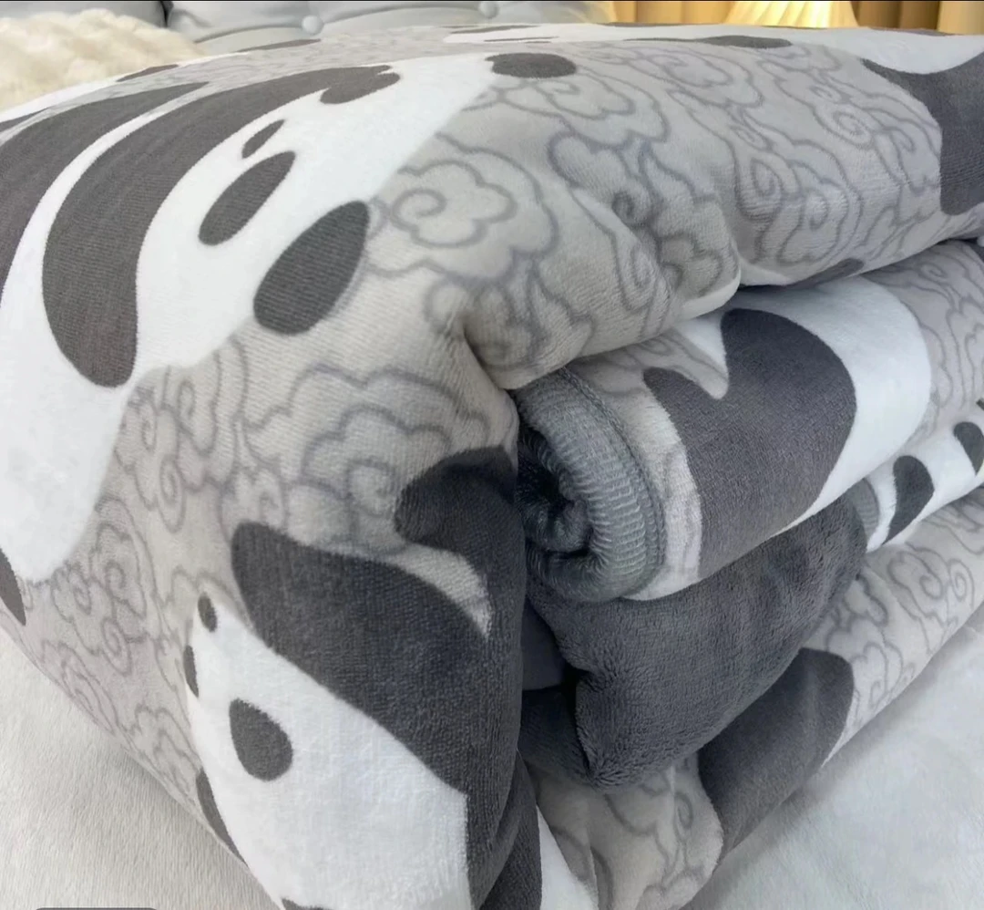 阳光-150m祥云熊猫被子秋冬被绒被