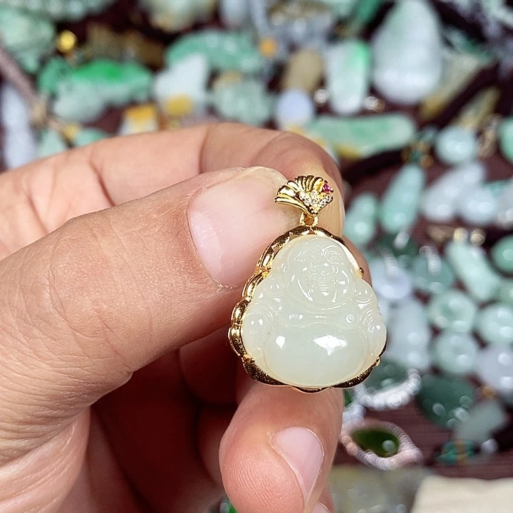 和田玉未镶嵌颈饰天然和田玉配证书