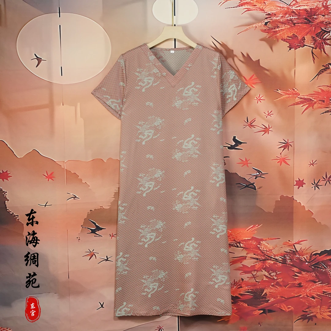 【东海绸苑】新中式宽松舒适连衣裙(M140)
