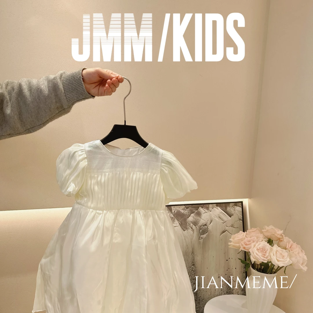 A129 女童公主连衣裙夏季新款洋气时尚蝴蝶结泡泡裙